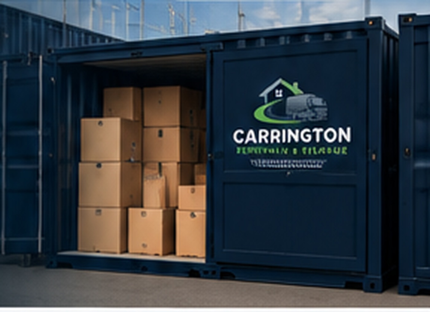 Storage units and boxed belongings for Carrington Removals and Storage customers